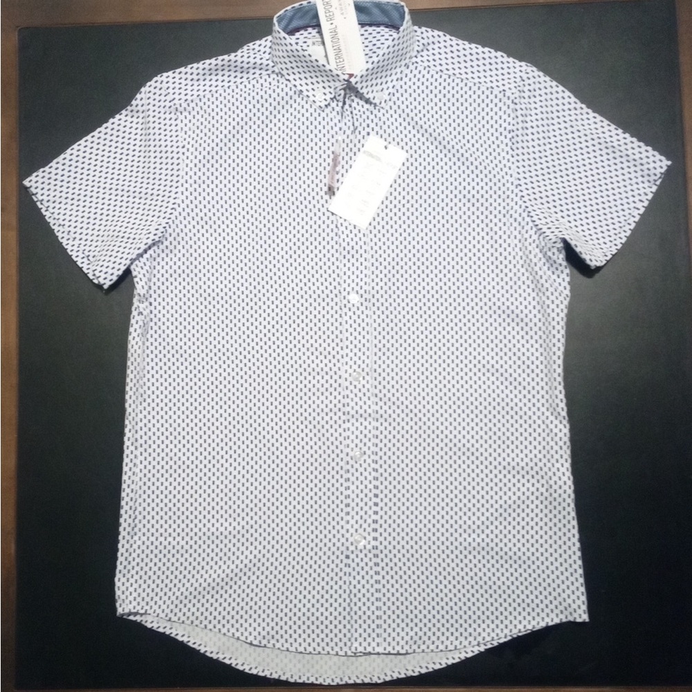 Stylish Blue and White Men's Button Down Shirt